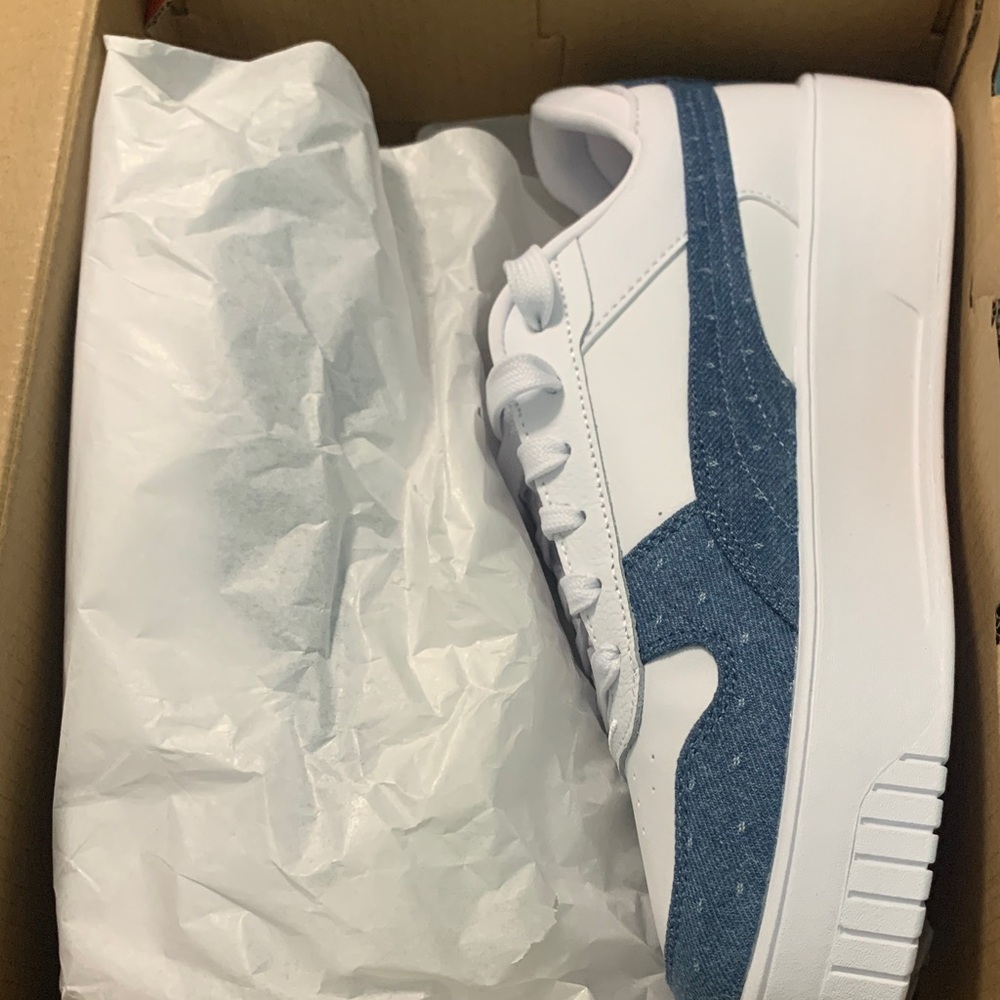 Puma Carina Street Denim White and Blue Sneakers